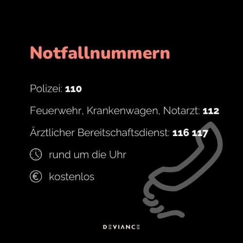 Números de emergencia en Alemania: policía 110, bomberos, ambulancia y médico de urgencias 112, servicio médico de guardia 116 117 — disponibles las 24 horas y gratuitos