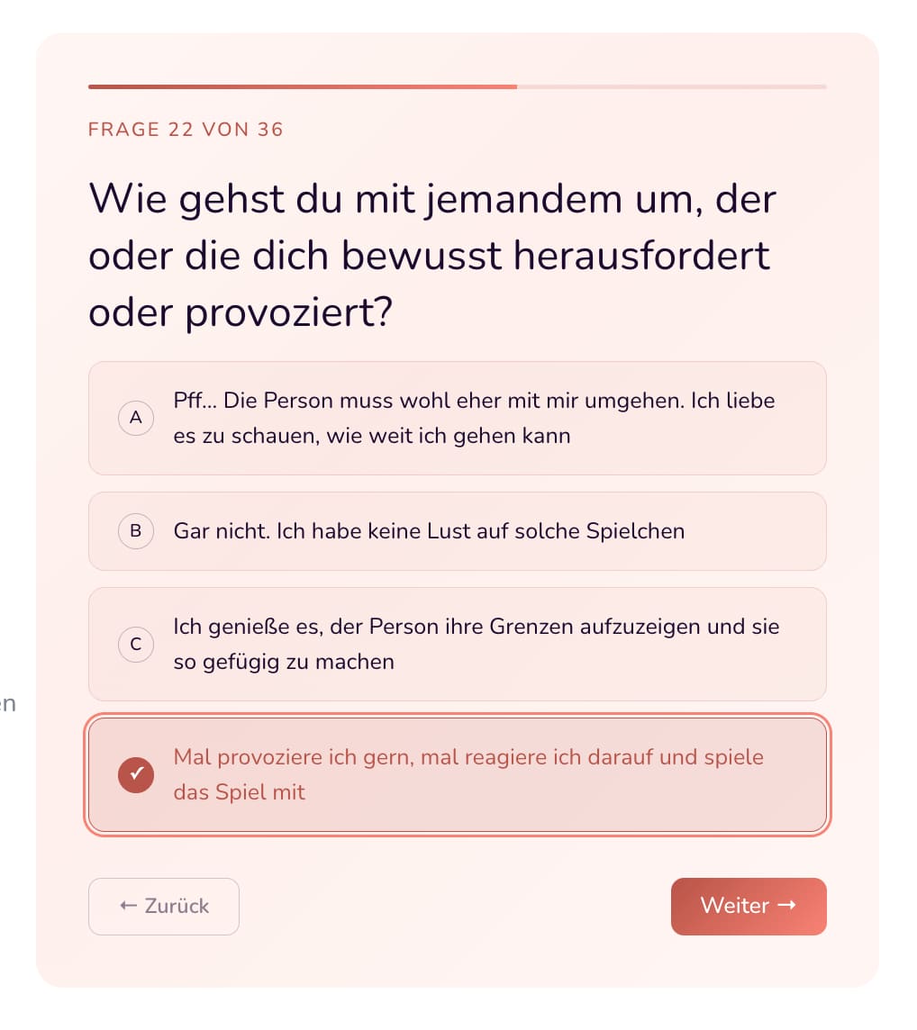 Beispielfrage aus dem Deviance BDSM-Test
