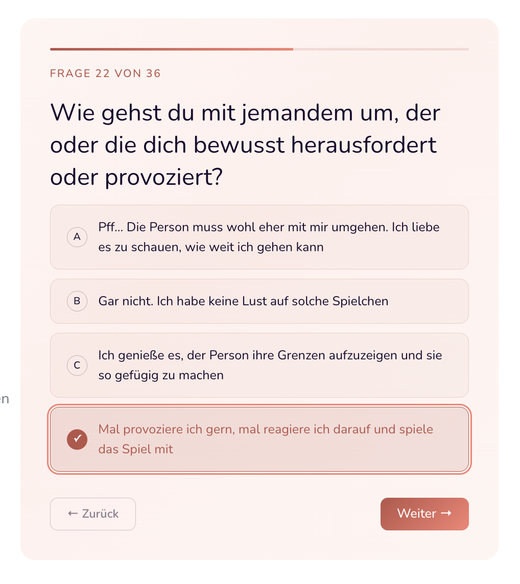 Beispielfrage aus dem Deviance BDSM-Test