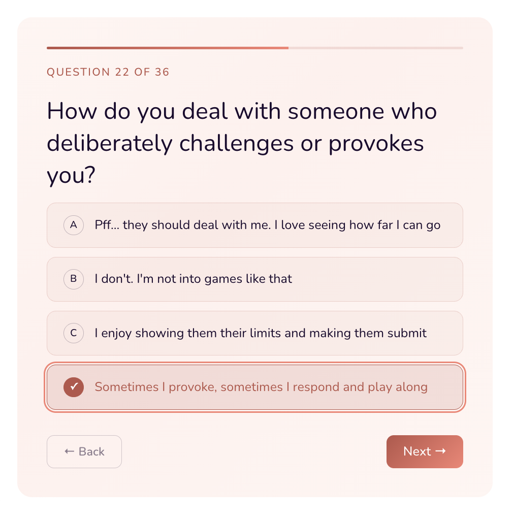 Sample question from the Deviance BDSM test